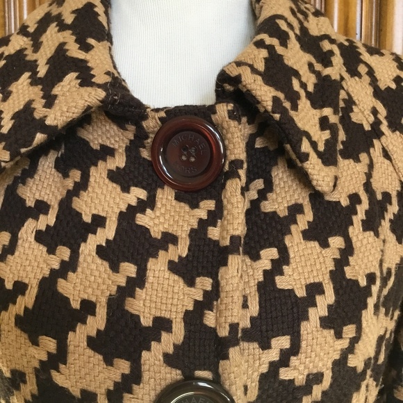 Michael Kors Wool Blend Houndstooth Coat - Picture 10 of 14